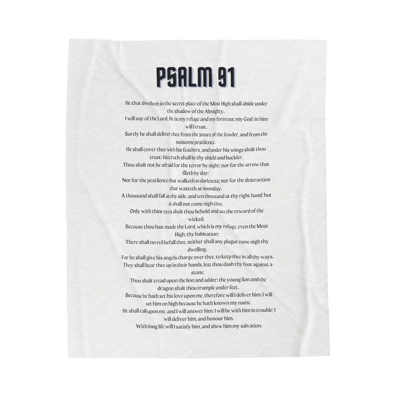 Psalm 91 Velveteen Plush Blanket