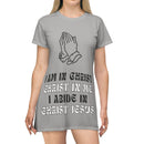 Inspirational Prayer T-Shirt Dress - "I Am in Christ" Design