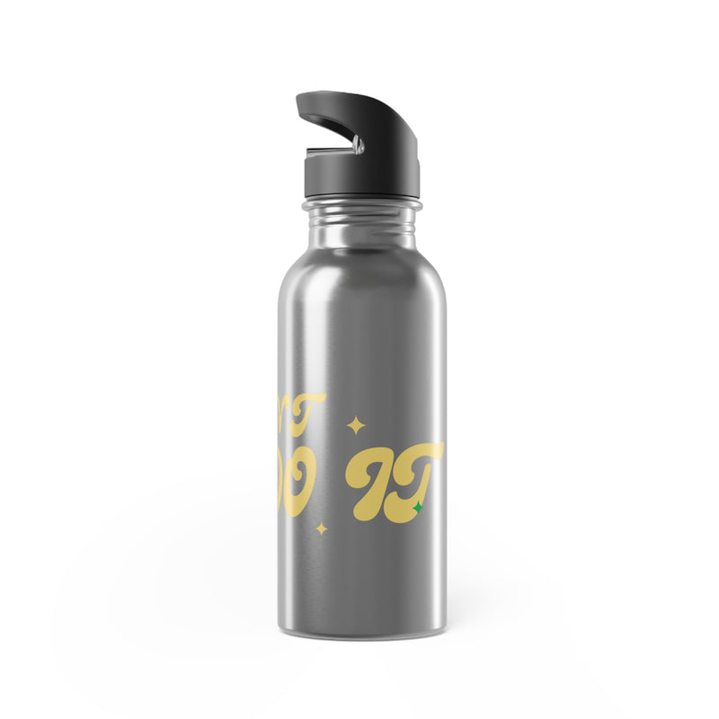 Wont He Do it Stainless Steel Water Bottle With Straw, 20oz