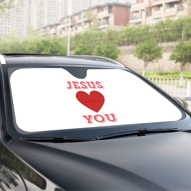 Jesus Loves You Windshield Sunshade