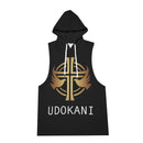 UdokAni Workout Hooded Tank Top And Shorts Set