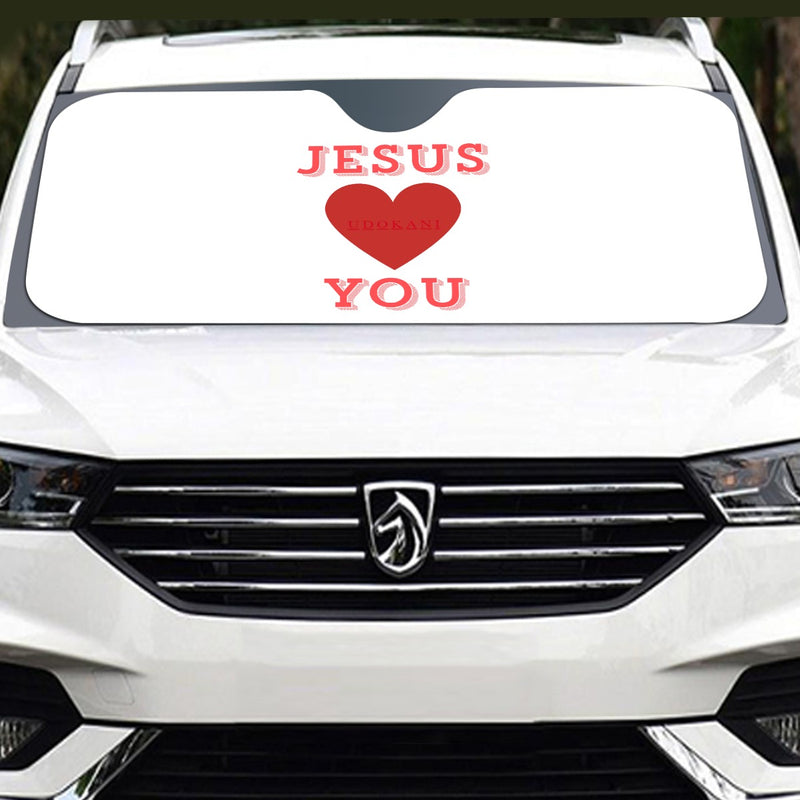 Jesus Loves You Windshield Sunshade