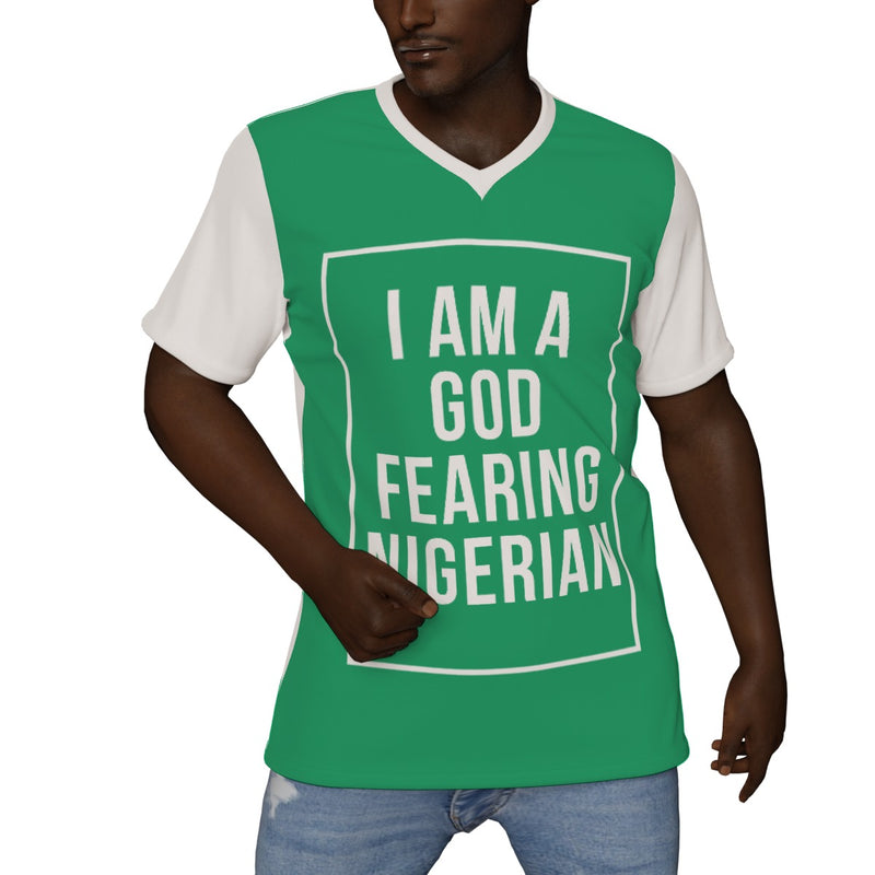 God Fearing Nigerian V-Neck T-Shirt