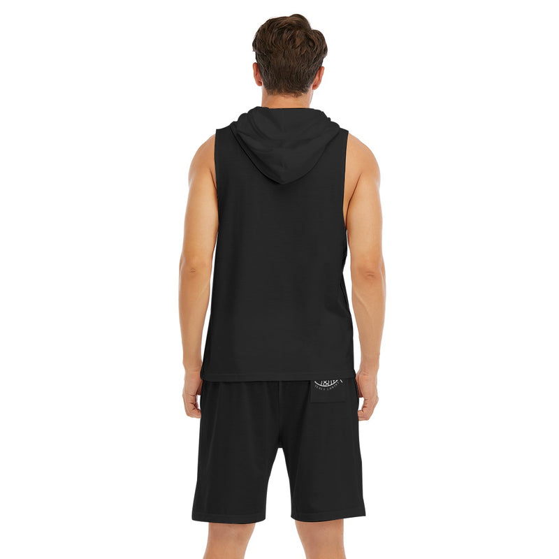 UdokAni Workout Hooded Tank Top And Shorts Set