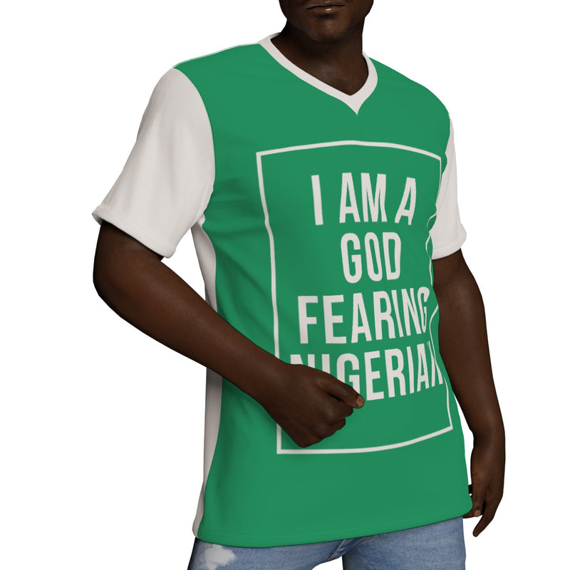 God Fearing Nigerian V-Neck T-Shirt